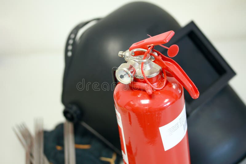 Gas Welding Equipment and Band Saw in the Assembly Shop Stock Image