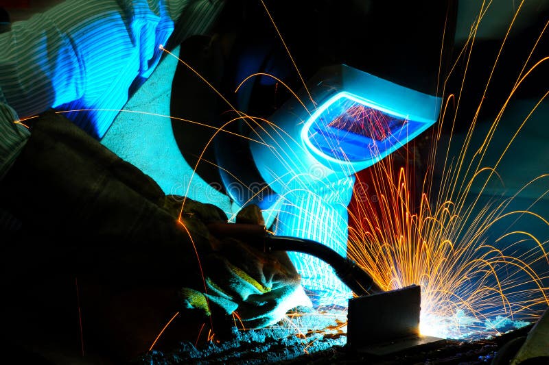 Welding sparks stock image. Image of labor, mask, steel 28809307