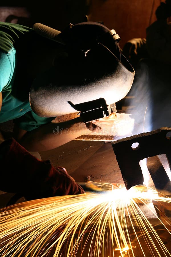 Welding sparks royalty free stock photo