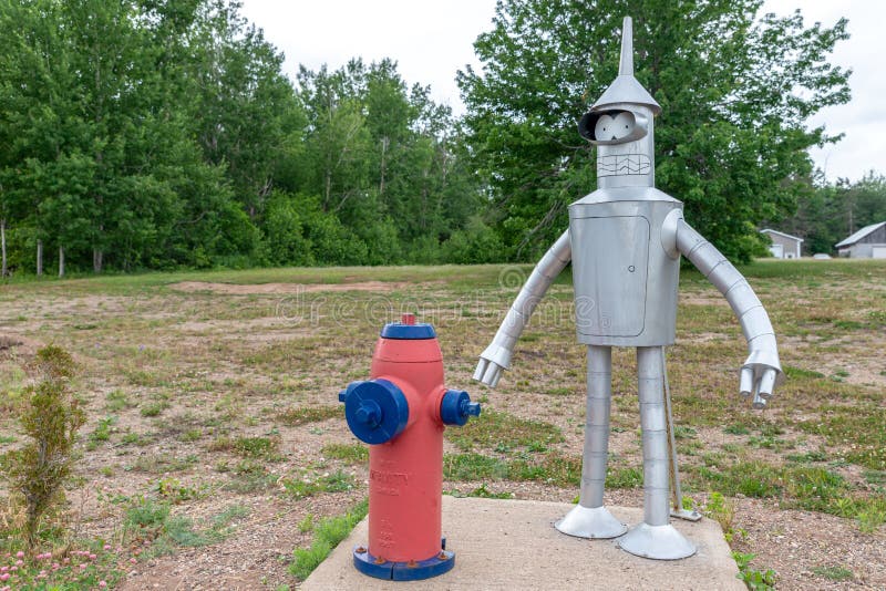 Futurama`s Bender By A Fire Hydrant