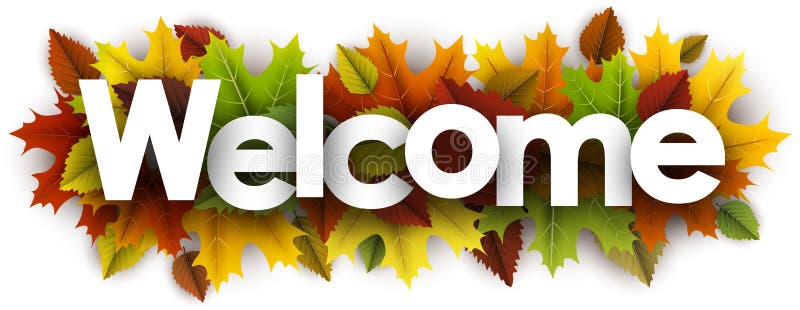 Welkom banner met kleurrijke bladeren