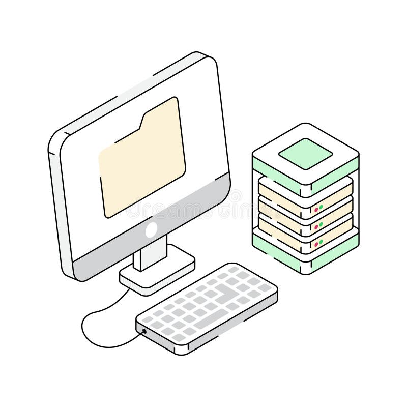 Well crafted isometric icon for advanced data server use vector illustration