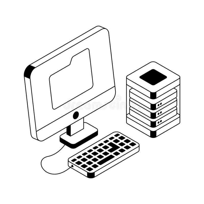 Well crafted isometric icon for advanced data server use stock illustration