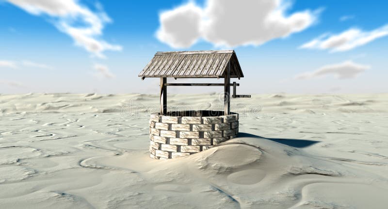 Well In A Desert royalty free illustration