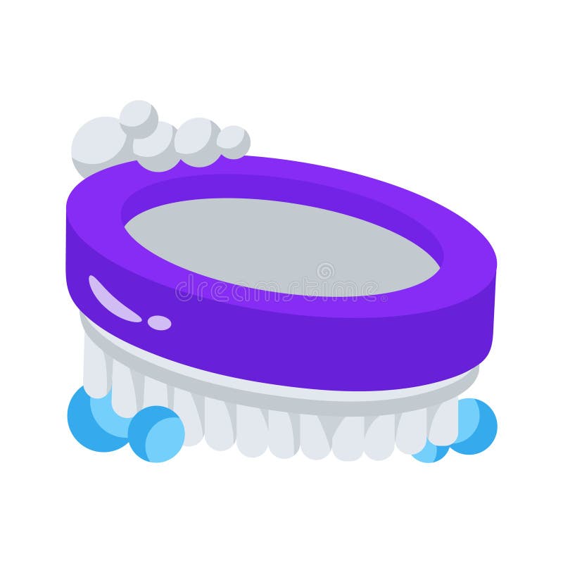 Well designed 3d icon of firm scrubbing brush royalty free illustration