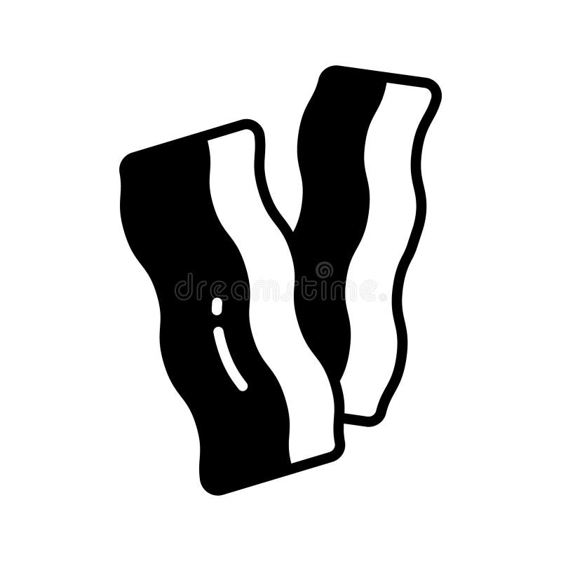 Well designed glyph icon of bacon breakfast meat stock illustration