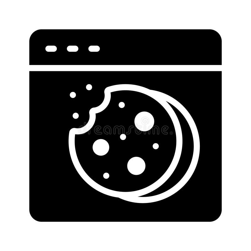 Well designed glyph icon of cookie consent stock illustration