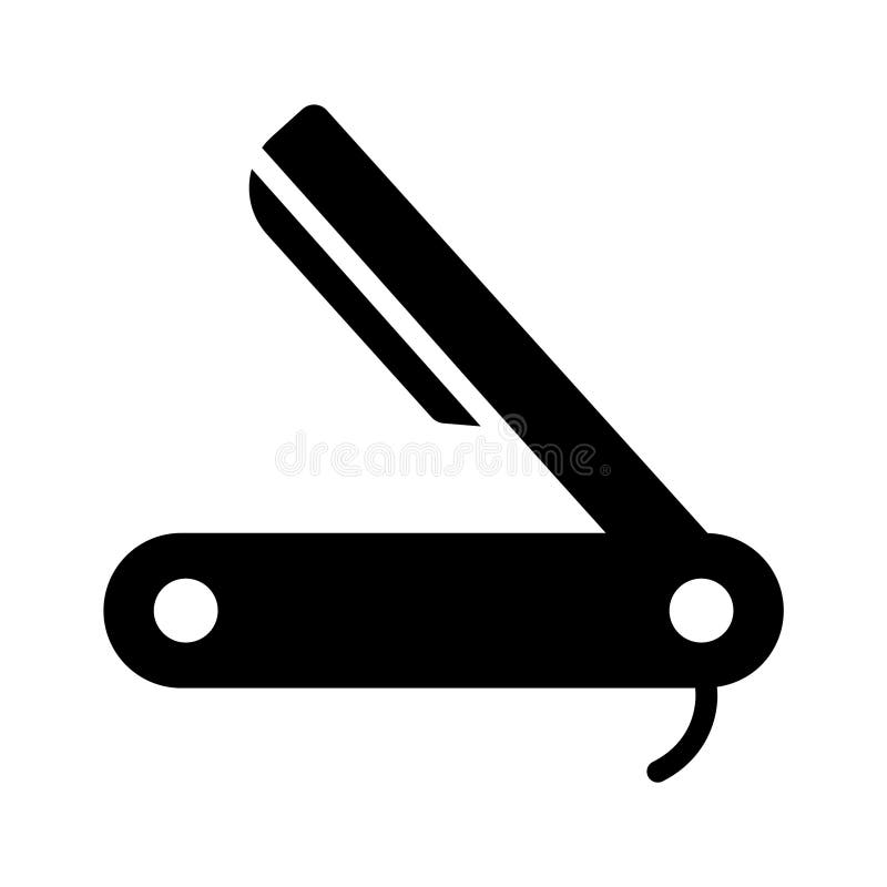 A well designed glyph icon of double edge razor stock illustration