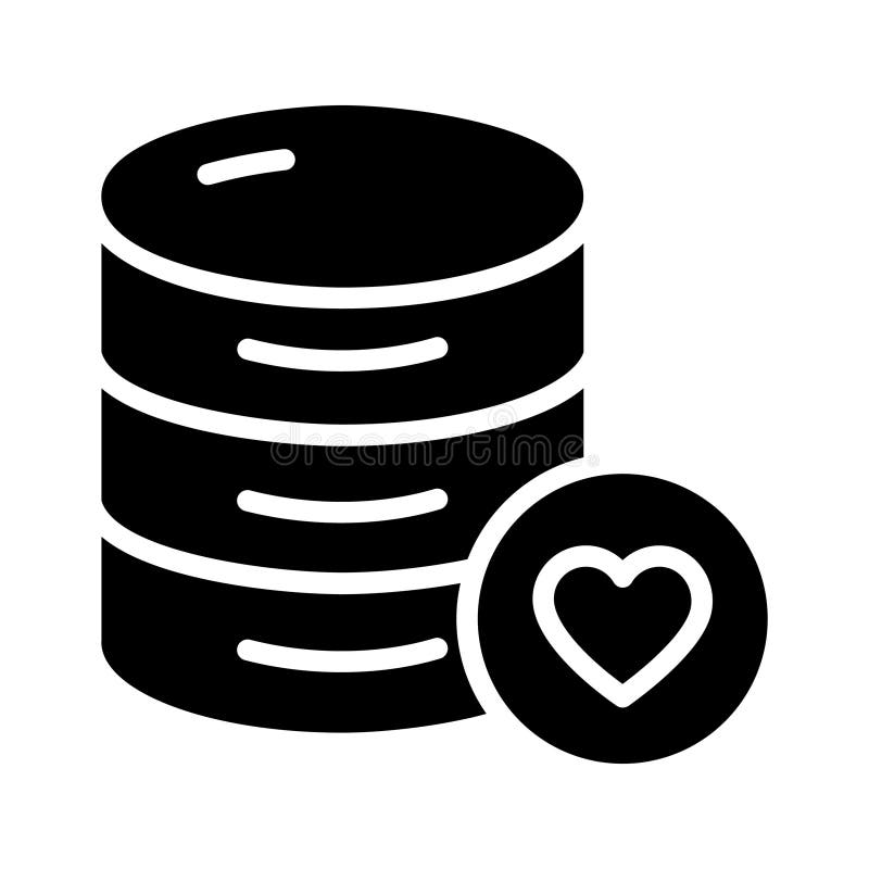 Well designed glyph icon of favourite database vector illustration