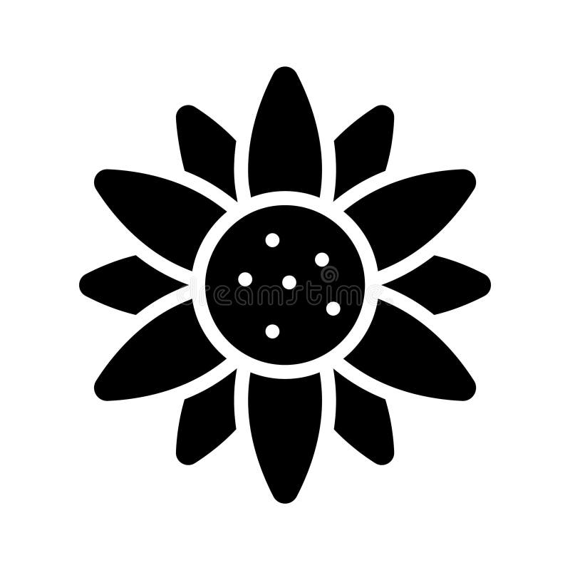 A well designed glyph icon of fresh daisy vector illustration