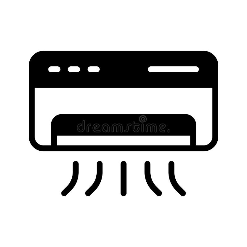 A well designed glyph icon of hotel AC unit stock illustration