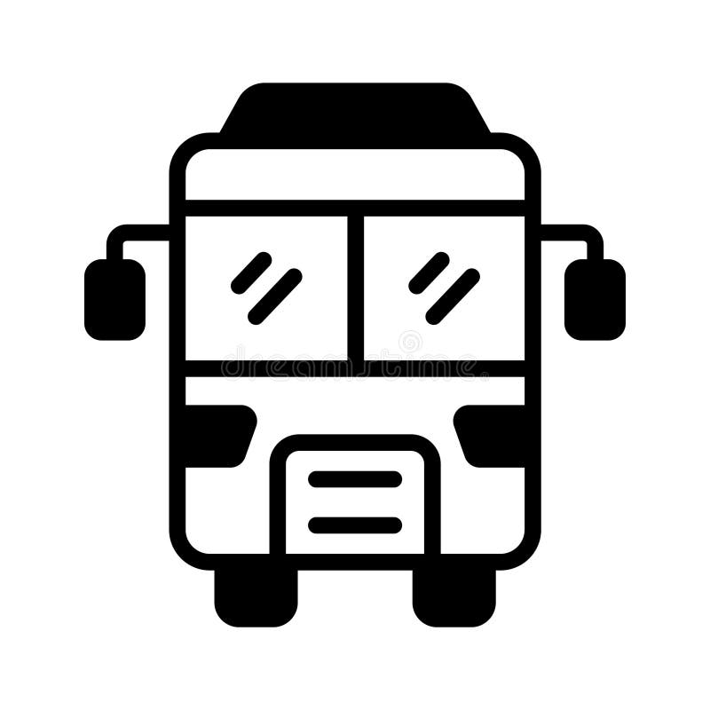 Well designed glyph icon of summer road bus vector illustration