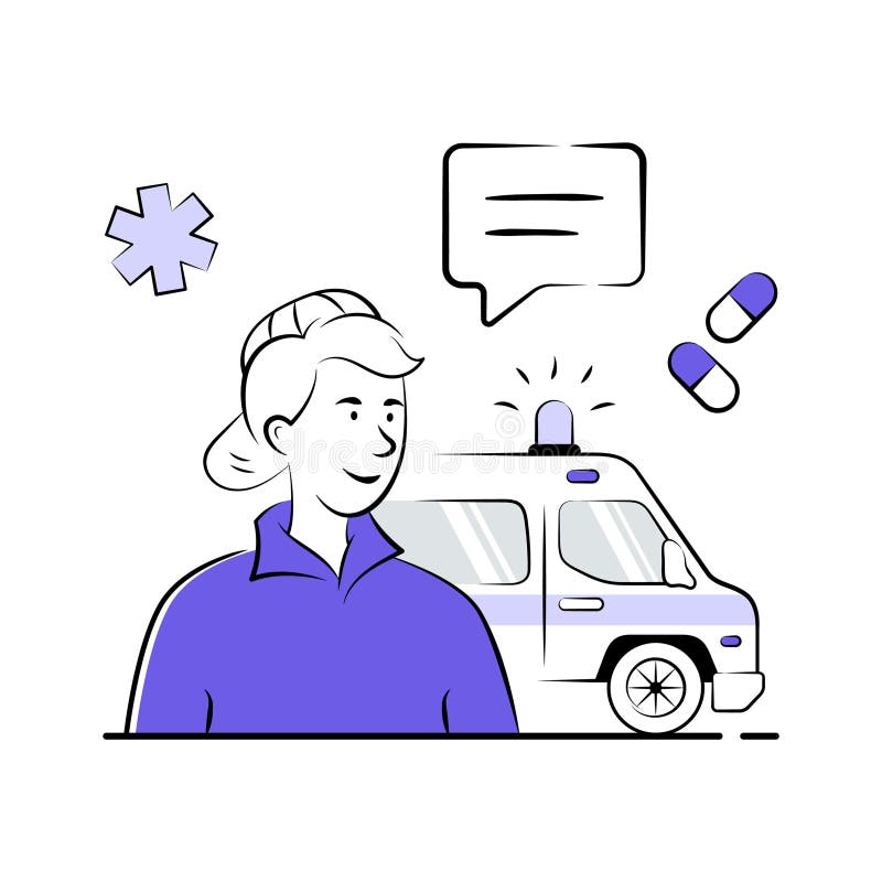 Well designed illustration of medical emergency stock illustration