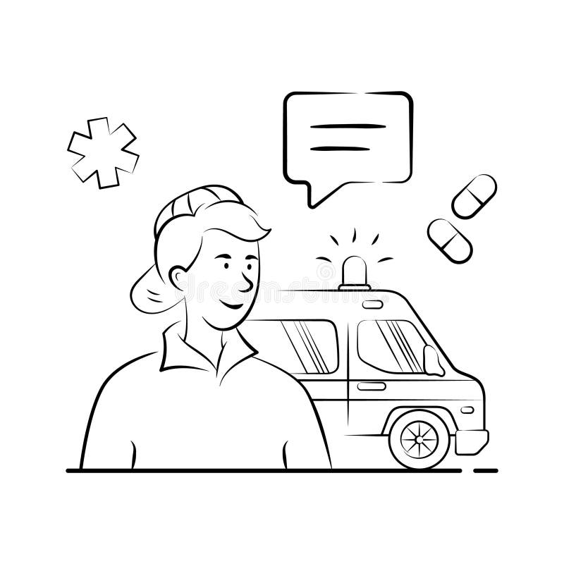 Well designed illustration of medical emergency royalty free illustration