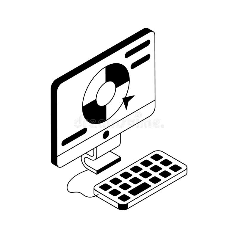 A well designed isometric icon of colour wheel royalty free illustration