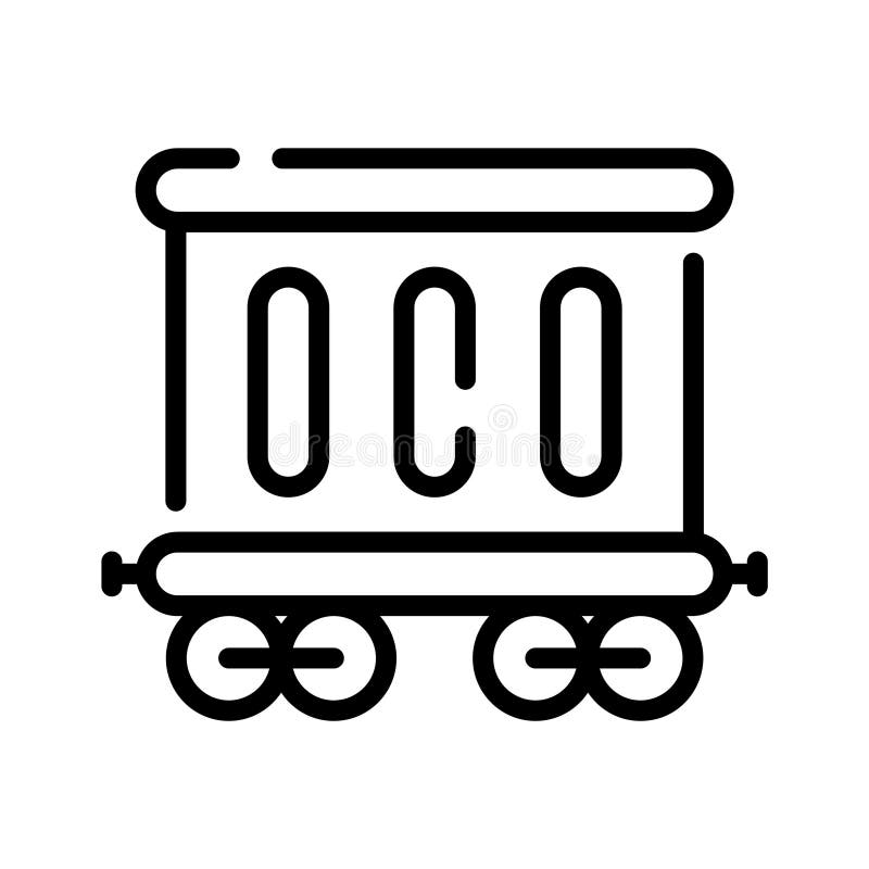 A well designed linear icon of coal cart vector illustration