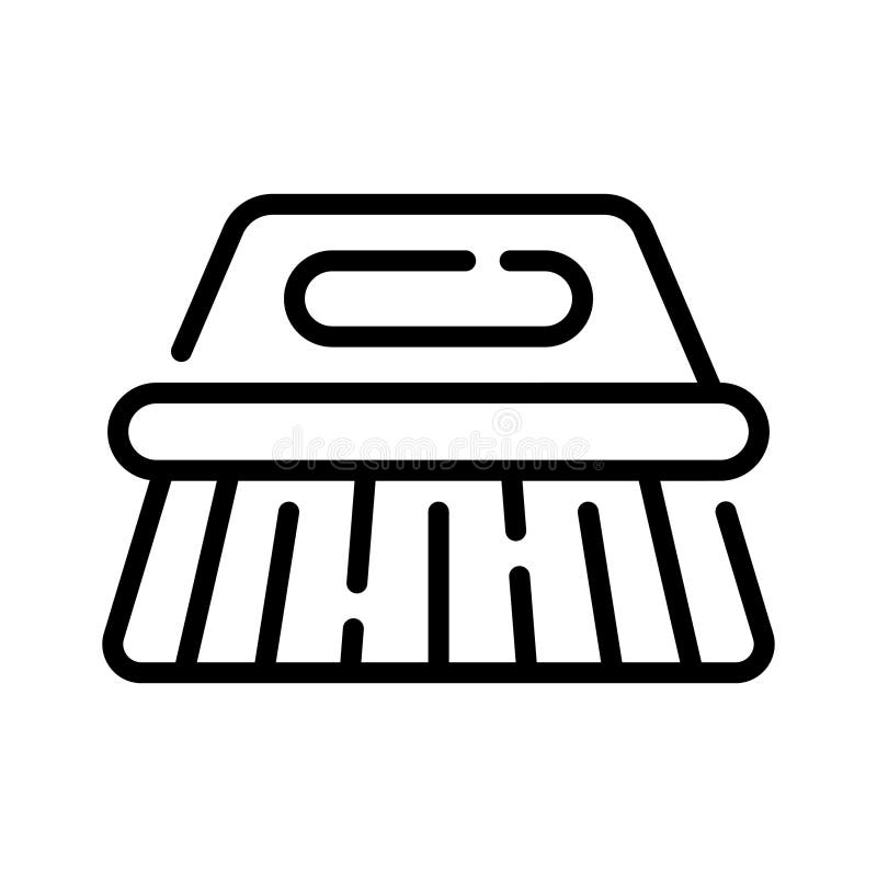 Well designed linear icon of firm scrubbing brush royalty free illustration