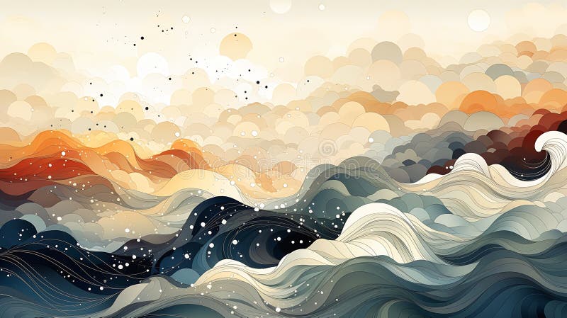 A Well-Designed Wave of Technology: Sky Background, Sun, and Sno vector illustration