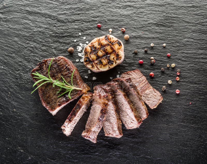 Welldone steak Ribeye stock photo. Image of salt, kitchen 225503670