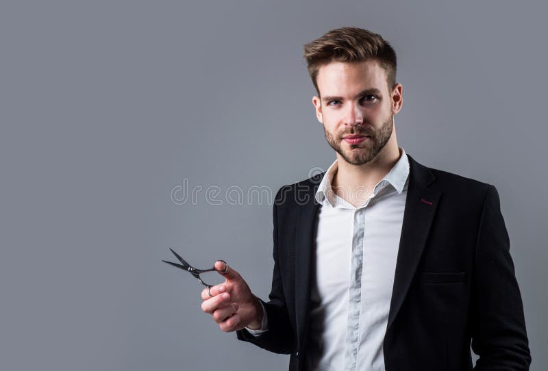 Well Groomed Hairstyle. Male Beauty and Fashion Look. Formal Office Costume  for Bearded Guy Stock Image - Image of white, barbershop: 209852693