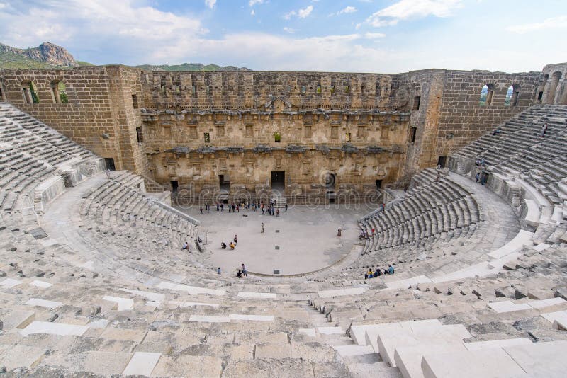 Well-preserved Roman Theatre in Aspendos in Antalya, Turkey Stock Image ...