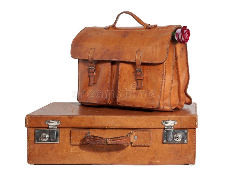 WellTraveled Vintage Suitcase and Briefcase Stock Photo Image of