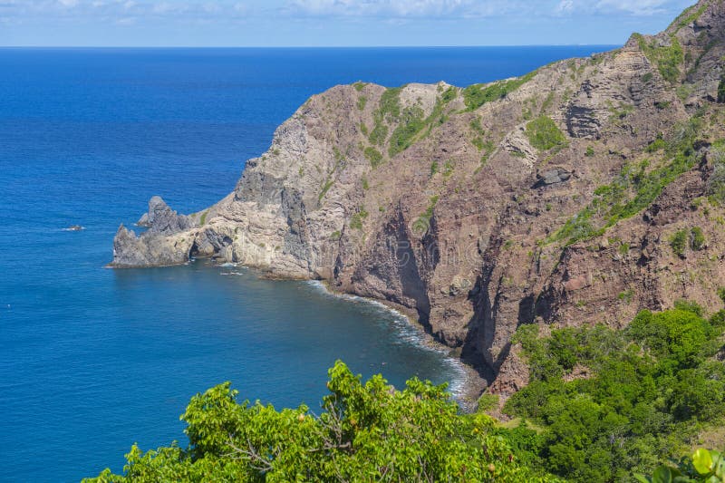 Wellbay beach saba cariCaribbean holandia zdjęcie stock