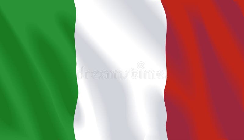 Wellenartig bewegende Markierungsfahne von Italien lizenzfreie abbildung Wellenartig bewegende Markierungsfahne von Italien lizenzfreie abbildung
