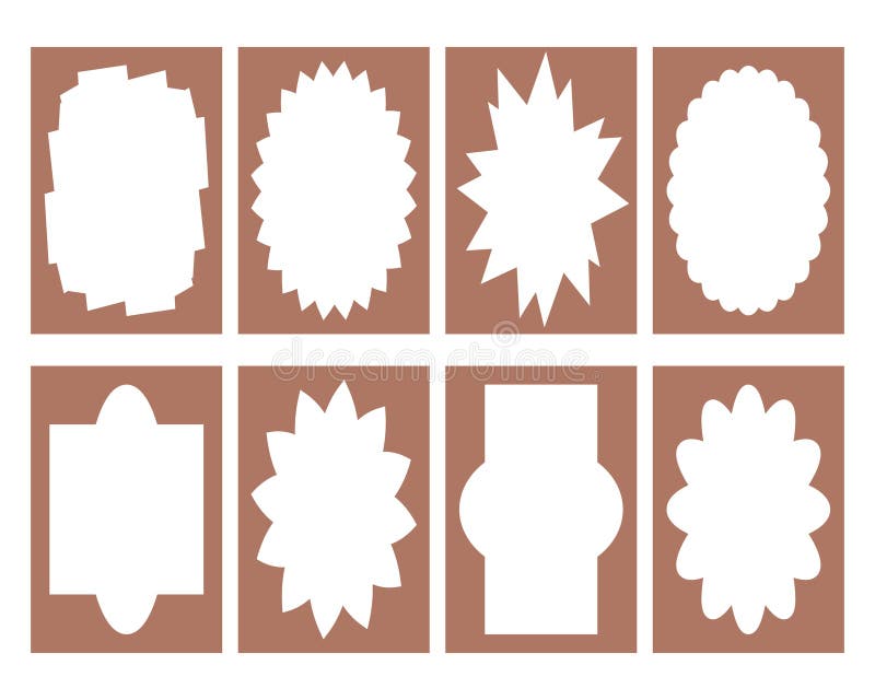 Wellenbogenfarben hintergrundfarbene Rahmen in trendiger Moscha-Mousse. geometrische abstrakte Vorlage. Handvektor lizenzfreie abbildung