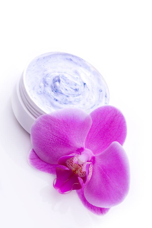 Wellness Balm with Pink Orchid Stock Photo Image of face, green 31252502