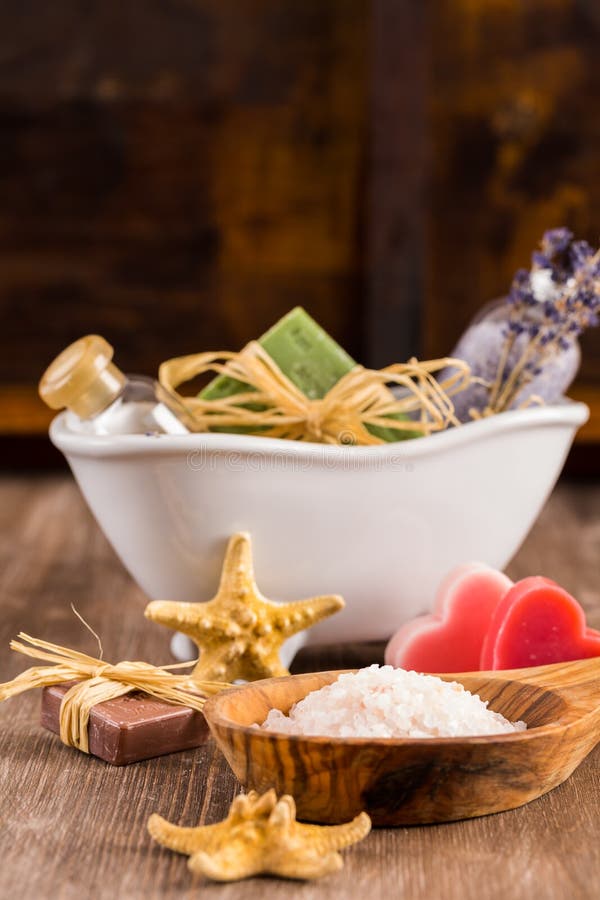 Wellness and Bath in Vintage Look Stock Image Image of natural