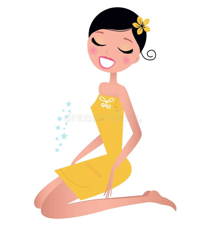 wellness relaksująca ręcznikowa kobieta ilustracja wektor wellness relaksująca ręcznikowa kobieta ilustracja wektor