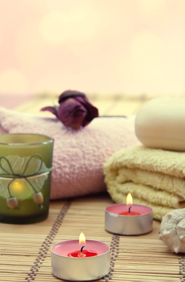 Wellness and spa concept with candles