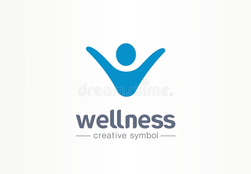 Wellness symbolu styl życia kreatywnie pojęcie Szczęśliwej energetycznej osoby sprawności fizycznej abstrakcjonistyczny biznesowy