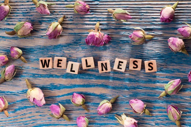 Wellness στον ξύλινο κύβο στοκ φωτογραφία Wellness στον ξύλινο κύβο στοκ φωτογραφία