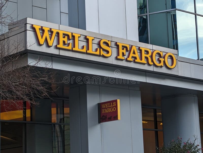 Wells Fargo Banking Center Sign Editorial Photography Image of center