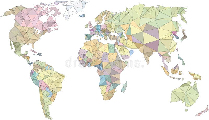 Welt lowpoly, Weltkarte, colorfull Welt, Dreiecke vektor abbildung Welt lowpoly, Weltkarte, colorfull Welt, Dreiecke vektor abbildung
