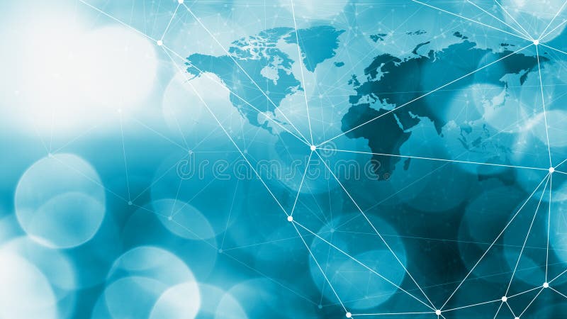 Welt von Technologieverbindungen, -punkten und -linien schloss kreativen Hintergrund an stockfotos