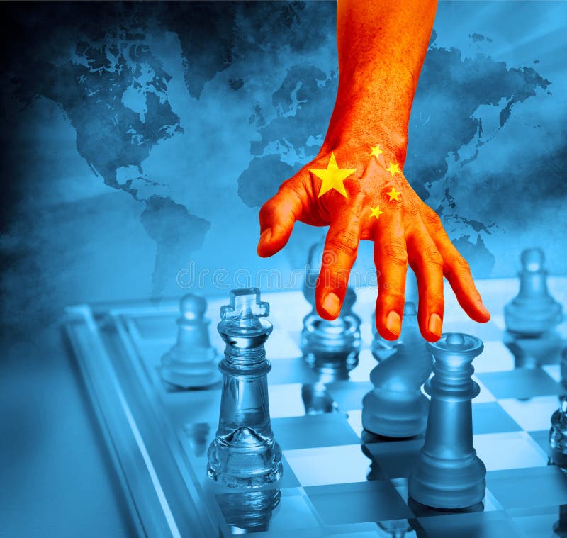 Weltgeschäfts-Schach-Strategie Chinas chinesische