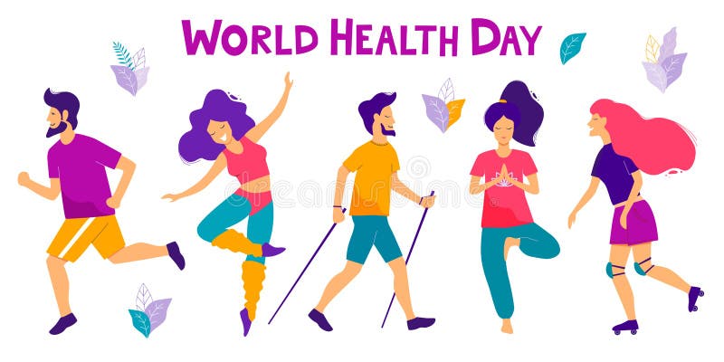 World health day vector illustration. Healthy lifestyle concept. World health day vector illustration. Healthy lifestyle concept.