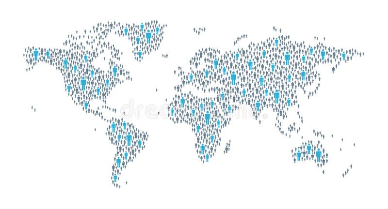 Weltkarte - globale menschliche Verbindung vektor abbildung Weltkarte - globale menschliche Verbindung vektor abbildung