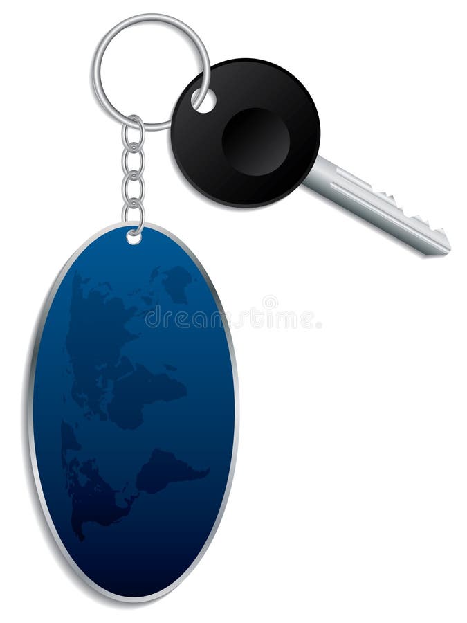Weltkarte keyholder mit Taste stock abbildung Weltkarte keyholder mit Taste stock abbildung