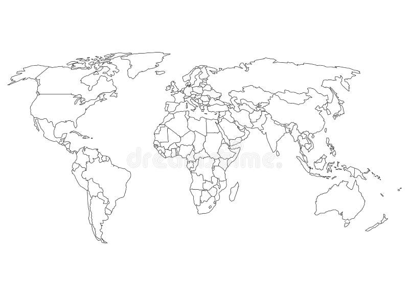 Weltkarte mit Landgrenzen