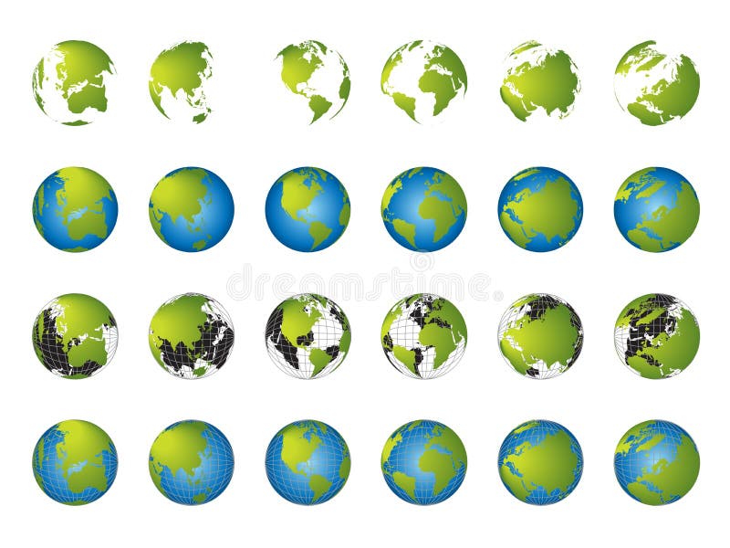 Weltkarte, 3D-Globus-Serie stock abbildung
