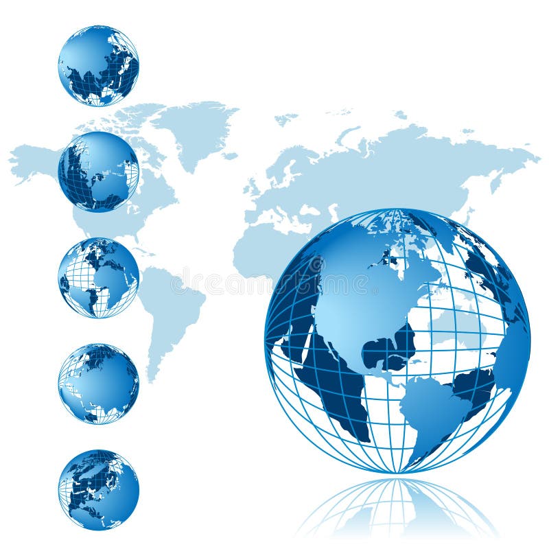 Weltkarte, 3D-Globus-Serie lizenzfreie abbildung