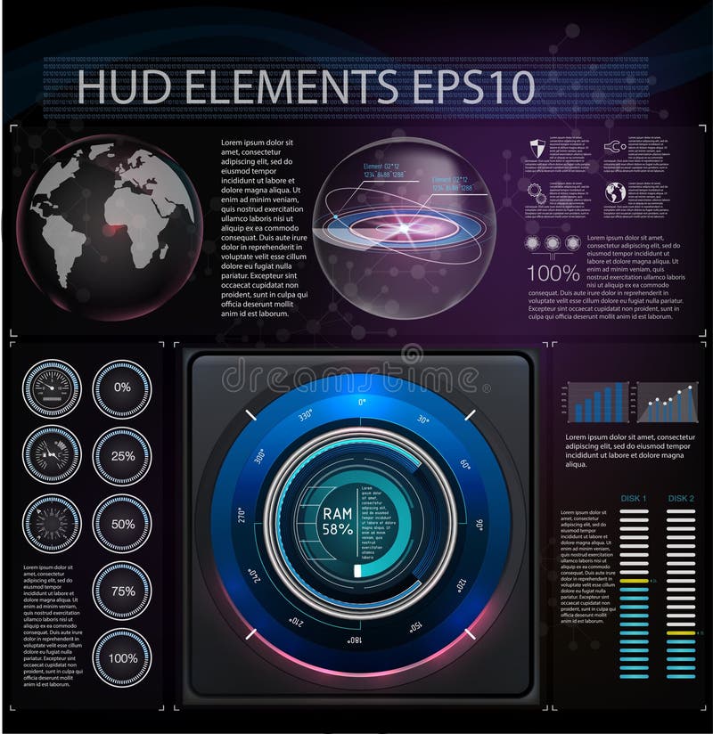 Weltraum Hud-Hintergrundes Abstreact-Elemente Satz Elemente das fantastische Thema Head-up-display Auch im corel abgehobenen Betr lizenzfreie abbildung Weltraum Hud-Hintergrundes Abstreact-Elemente Satz Elemente das fantastische Thema Head-up-display Auch im corel abgehobenen Betr lizenzfreie abbildung