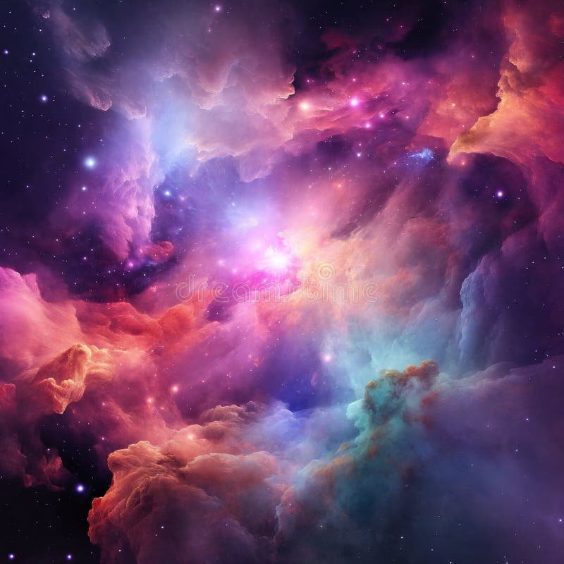 Weltraum mit kosmischem Nebel. ai generativ stock abbildung