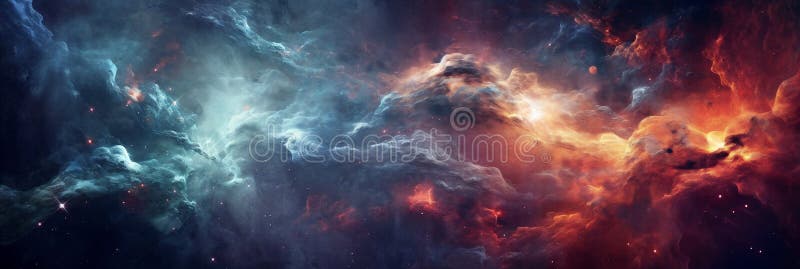 Weltraum mit kosmischem Nebel. ai generativ stock abbildung