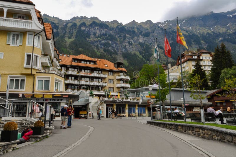 Wengen Village in Swiss Alps