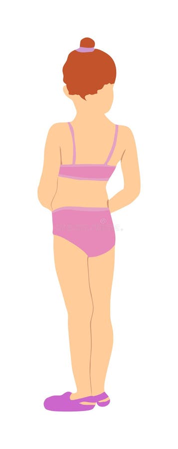 Wenig Mädchen im Bikinivektor Junges Mädchen im Badeanzugporträt lizenzfreie abbildung Wenig Mädchen im Bikinivektor Junges Mädchen im Badeanzugporträt lizenzfreie abbildung